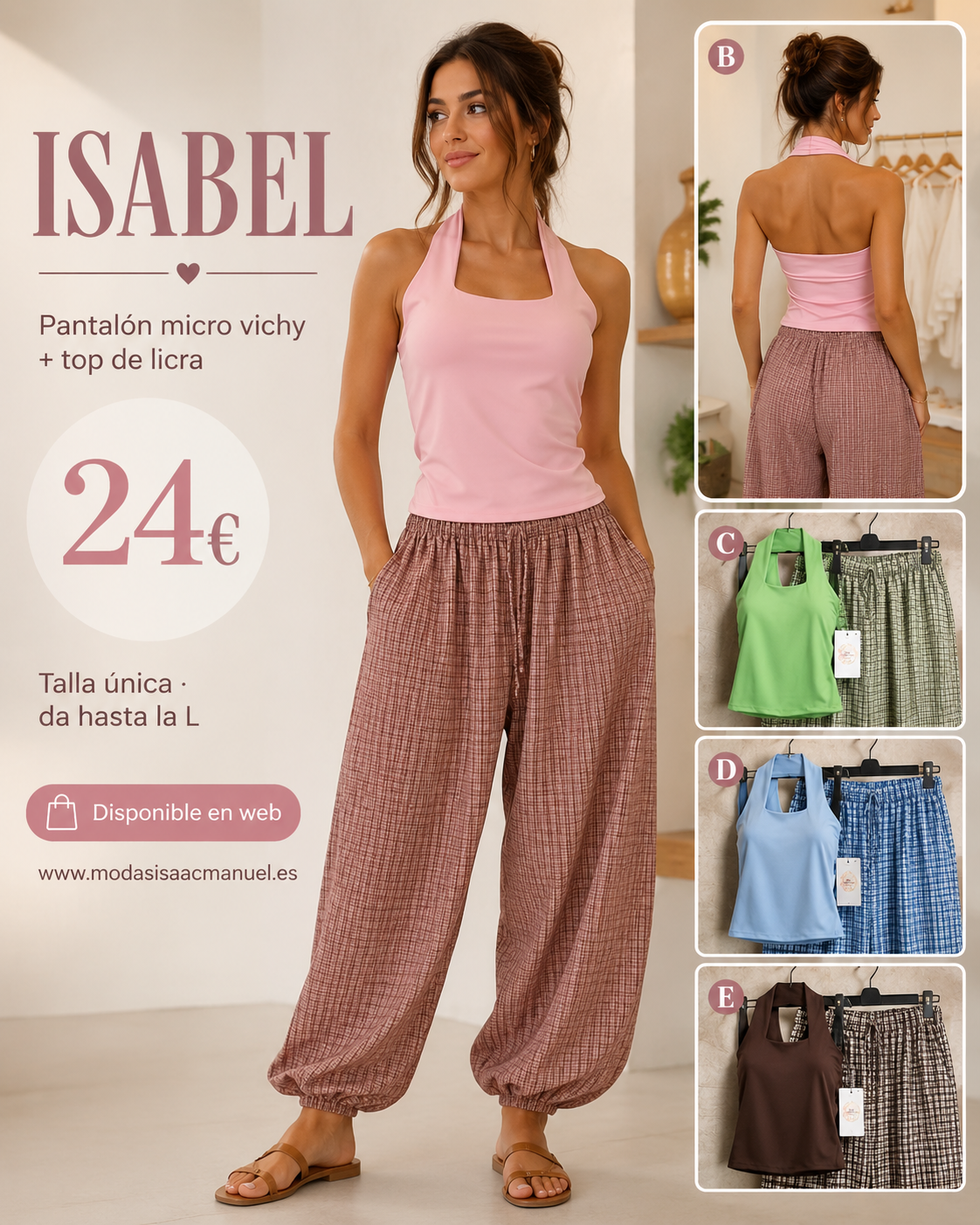 Conjunto de Dos Piezas "ISABEL" | Estilo Casual con Espalda Halter