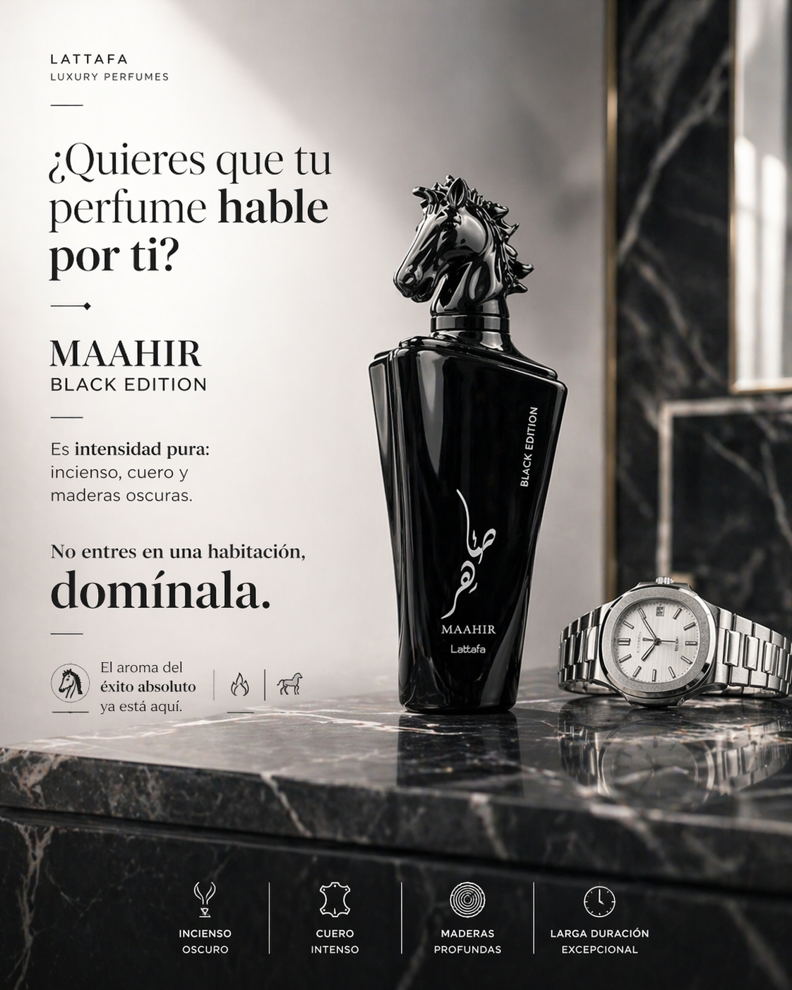 Maahir Black Edition Lattafa | Perfume Masculino Especiado Oscuro 100ml