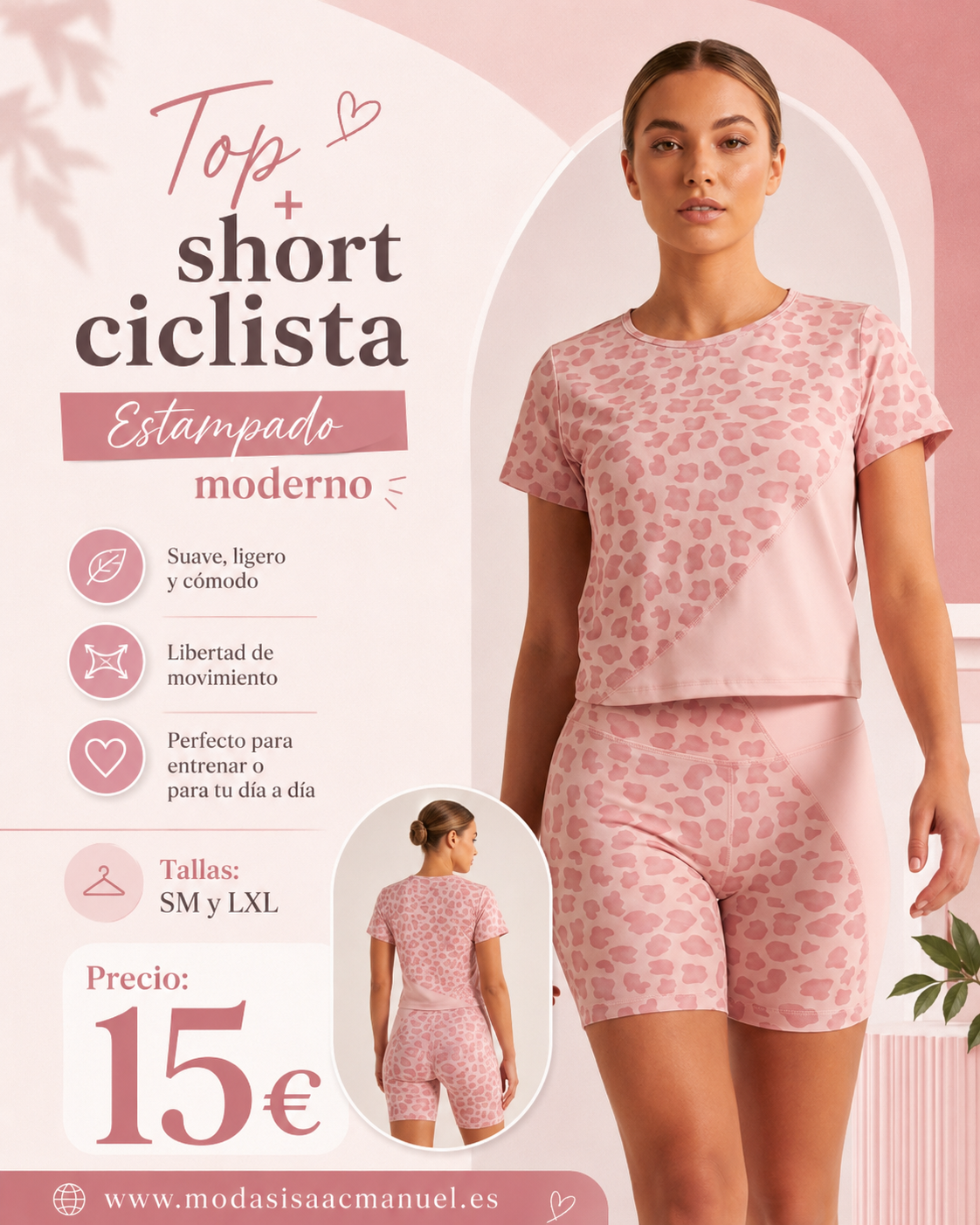 Conjunto Deportivo de Camiseta y Mallas Ciclistas Animal Print | Tejido Suave y Ligero