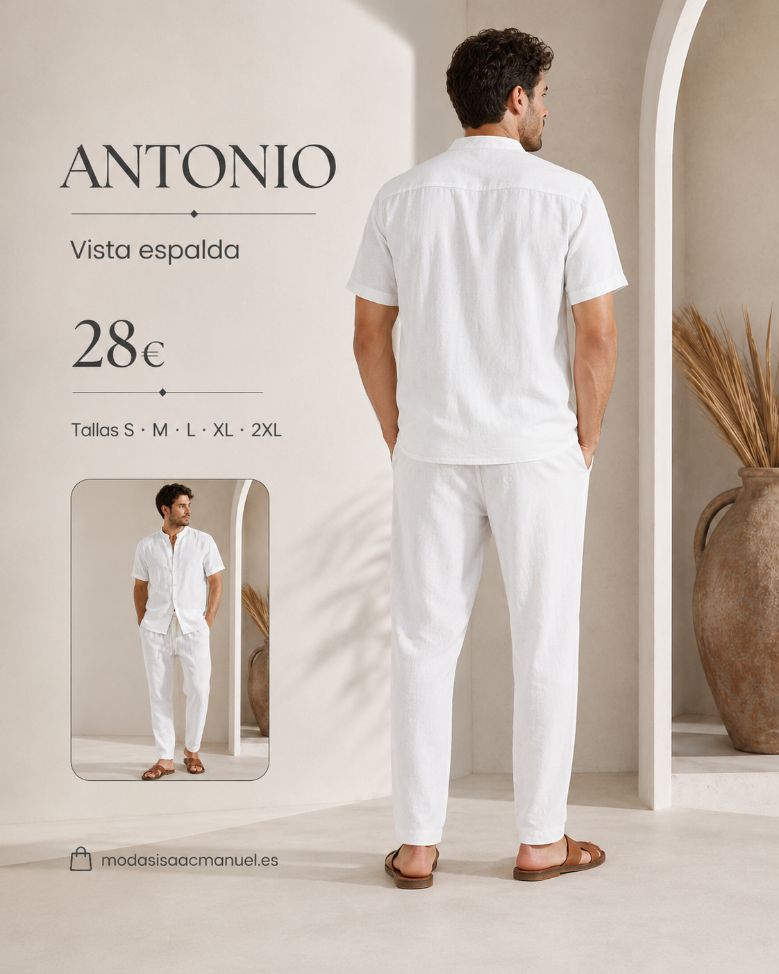 Conjunto Masculino de Lino "ANTONIO" | Estilo Ibicenco Premium