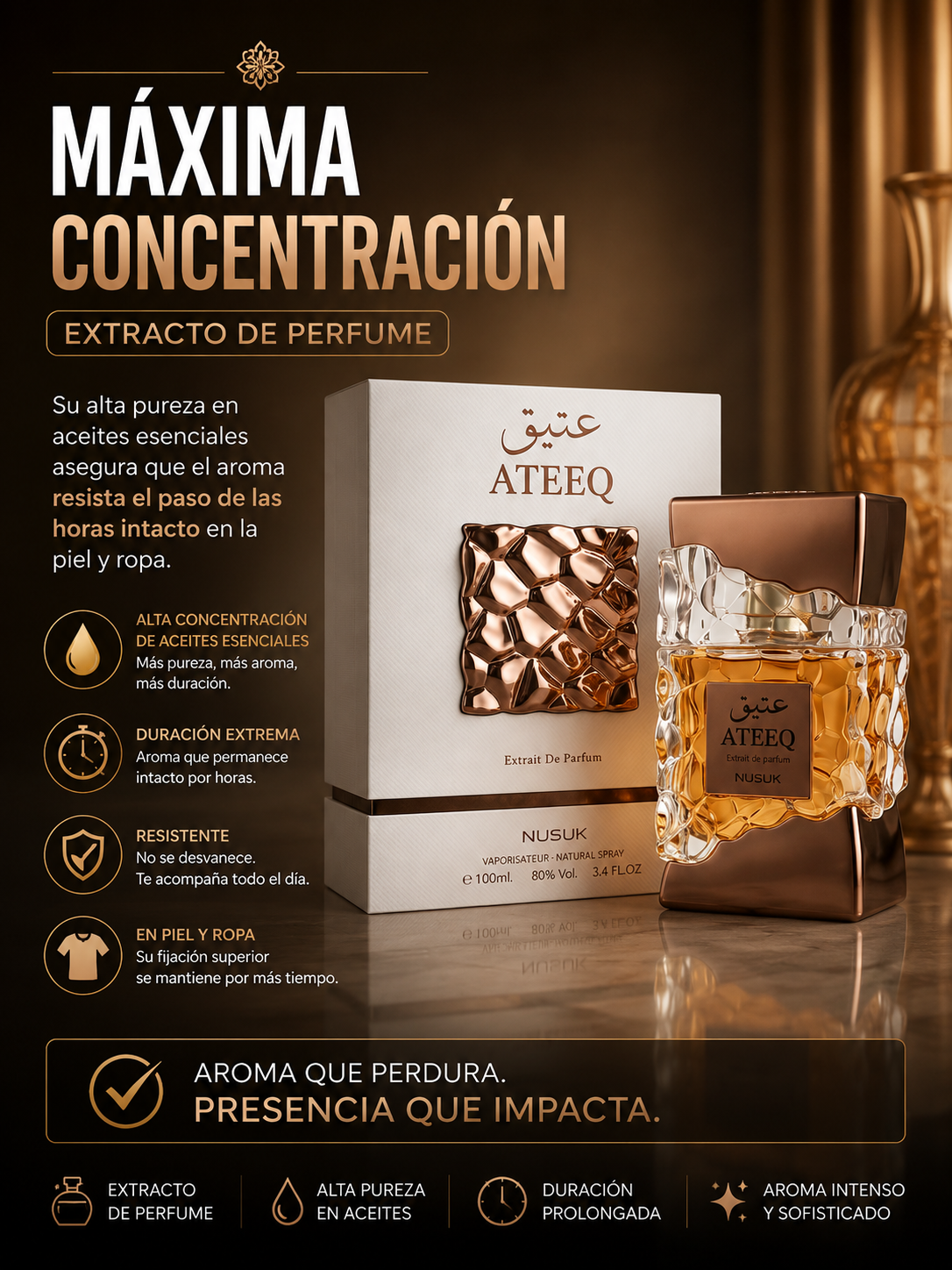 Nusuk Ateeq Extracto de Perfume para Hombre 100ml