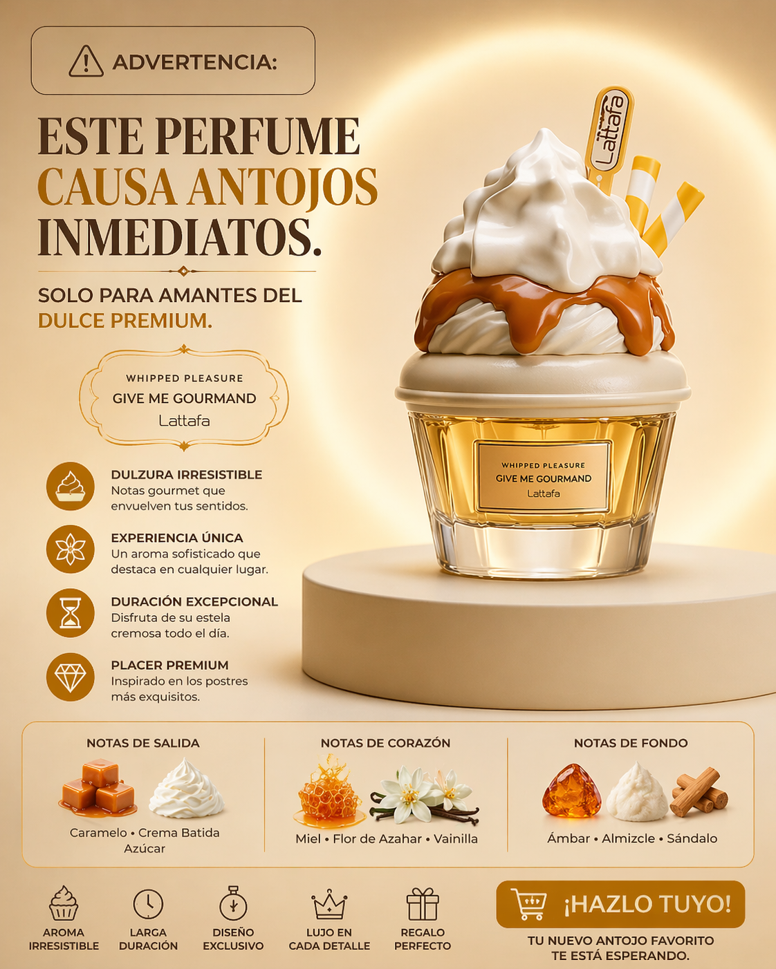 Whipped Pleasure Lattafa | Perfume Gourmand Caramelo Unisex 75ml