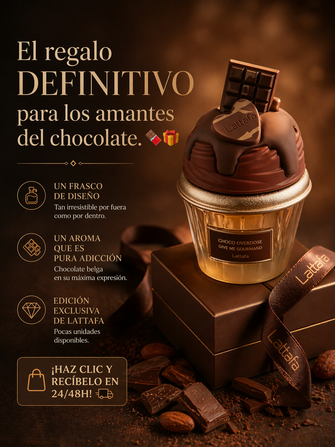 Choco Overdose Lattafa | Perfume Gourmand Chocolate Unisex 75ml