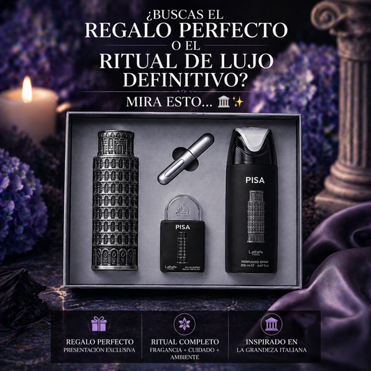 Pisa Pride Lattafa | Set Regalo EDP 100ml + Desodorante + Miniatura + Atomizador