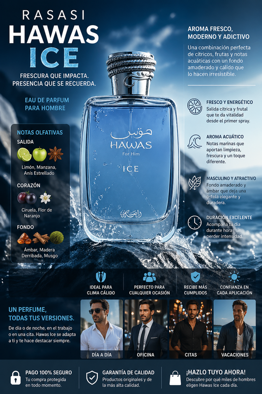 Hawas for Him ICE Rasasi | Perfume Masculino 100ml