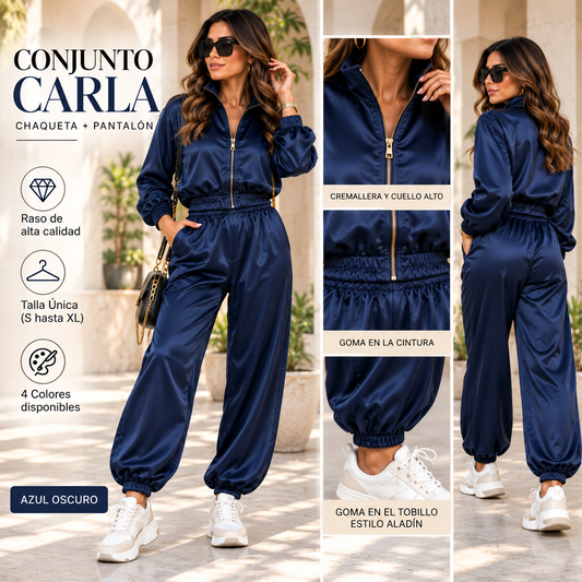 Conjunto CARLA de Raso – Bomber y Pantalón Jogger