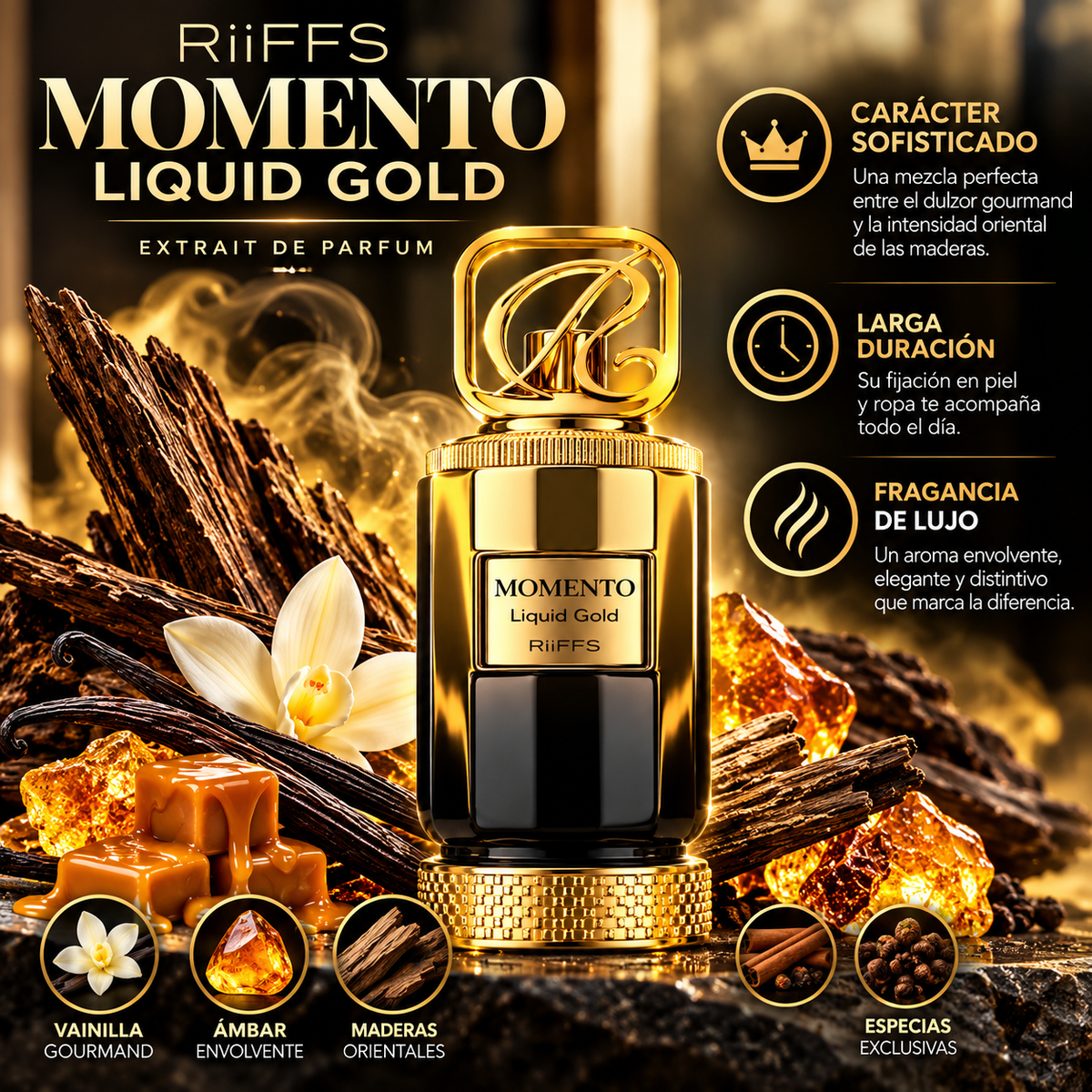 Riiffs Momento Liquid Gold 100 ml Extrait de Parfum Unisex