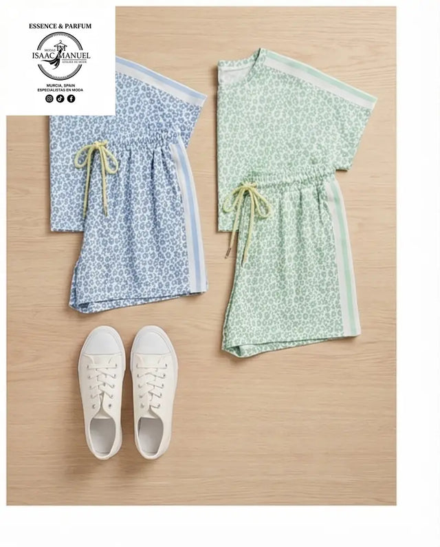 Conjunto Loungewear Leopardo – Talla Única 26097 azul Conjunto