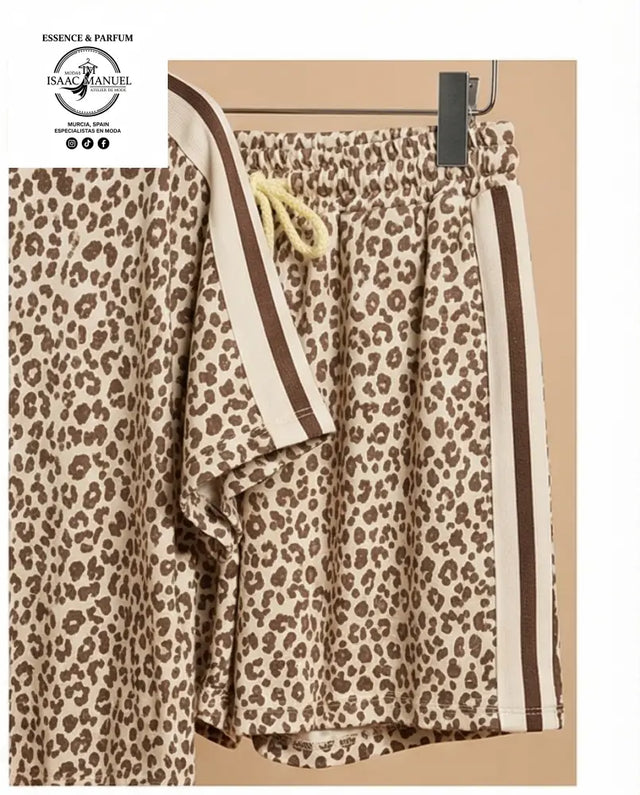 Conjunto Loungewear Leopardo – Talla Única 26097 Marrón Conjunto