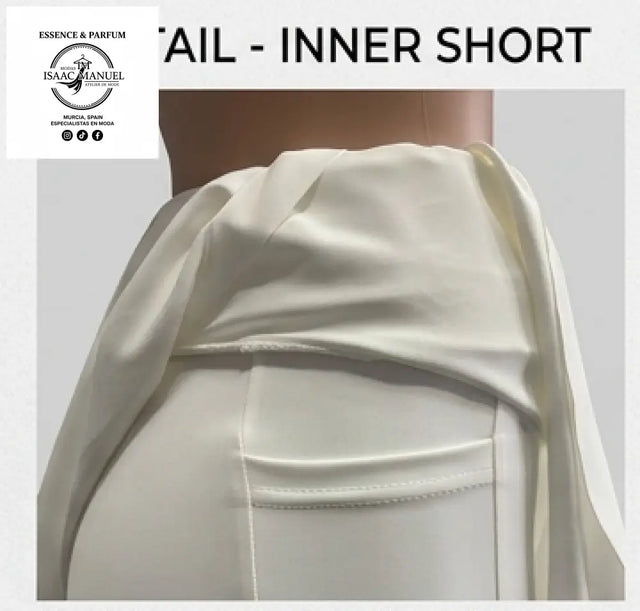 Detalle del short interior integrado de la falda pantalón de licra mujer