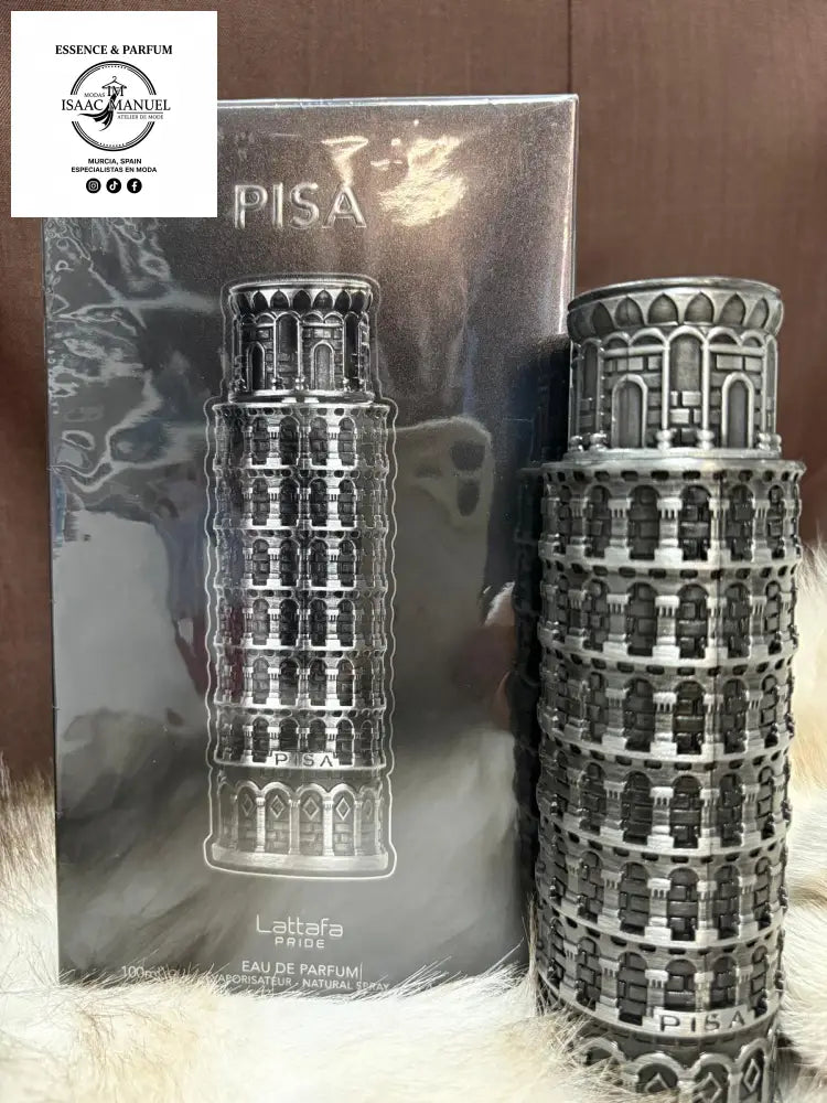 Pisa de Lattafa Pride es una fragancia masculina de la familia oriental amaderada especiada, intensa y sofisticada. Combina notas aromáticas y especiadas con un fondo amaderado profundo, creando un aroma elegante, moderno y de gran presencia, ideal para ocasiones especiales o uso nocturno.