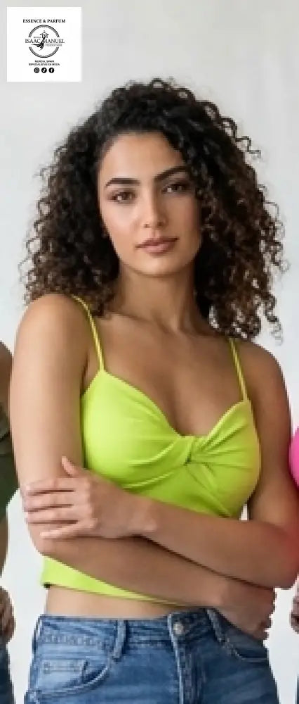 Top Crop Acanalado con Nudo Frontal - Talla Única 2857 top mujer