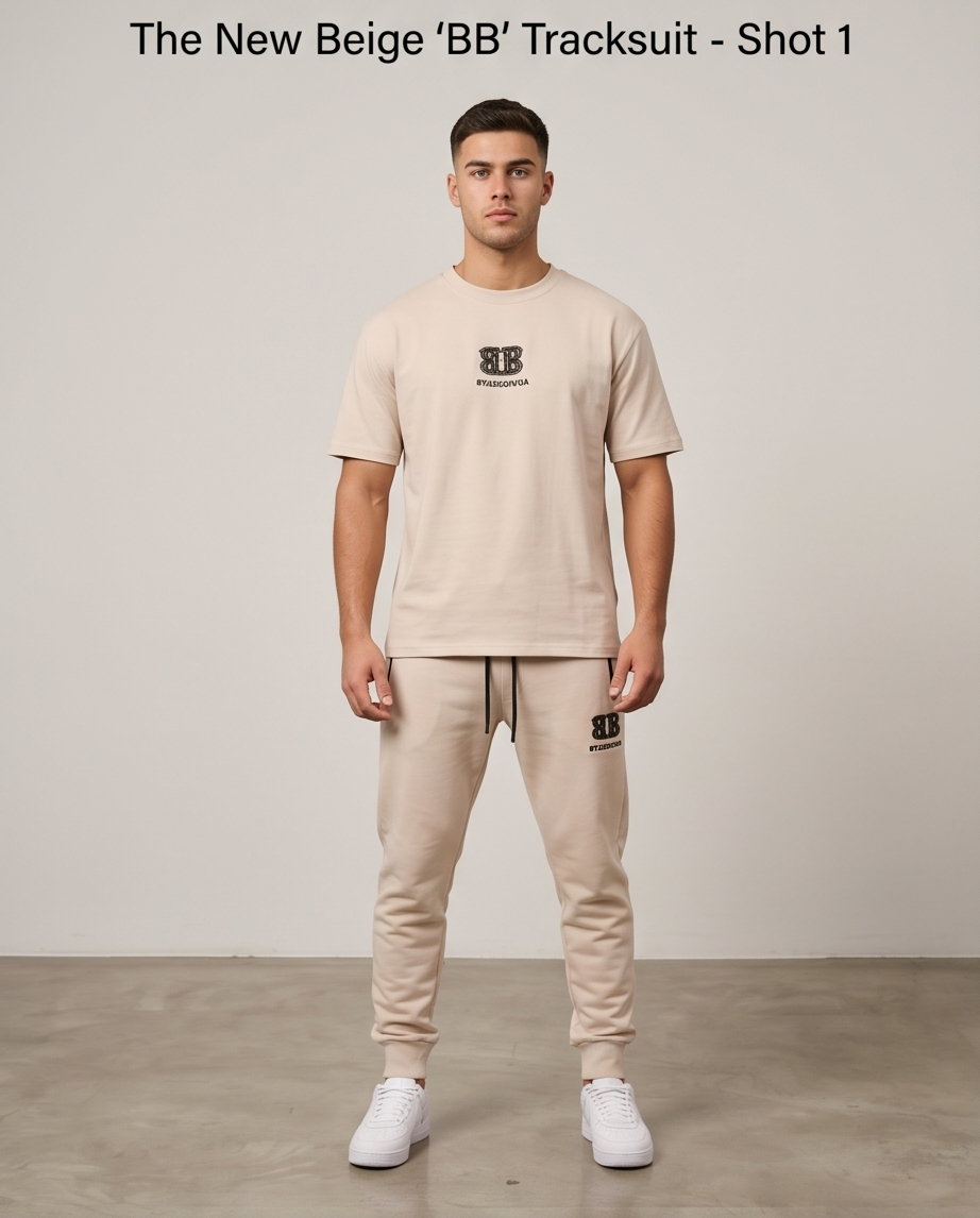 Chándal Completo Estilo Luxury 'BB' – Conjunto de Camiseta Oversize y Jogger Premium  AH7902