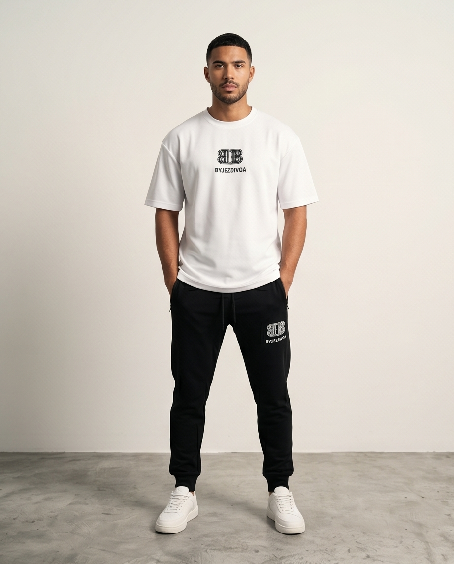 Chándal Completo Estilo Luxury 'BB' – Conjunto de Camiseta Oversize y Jogger Premium  AH7902
