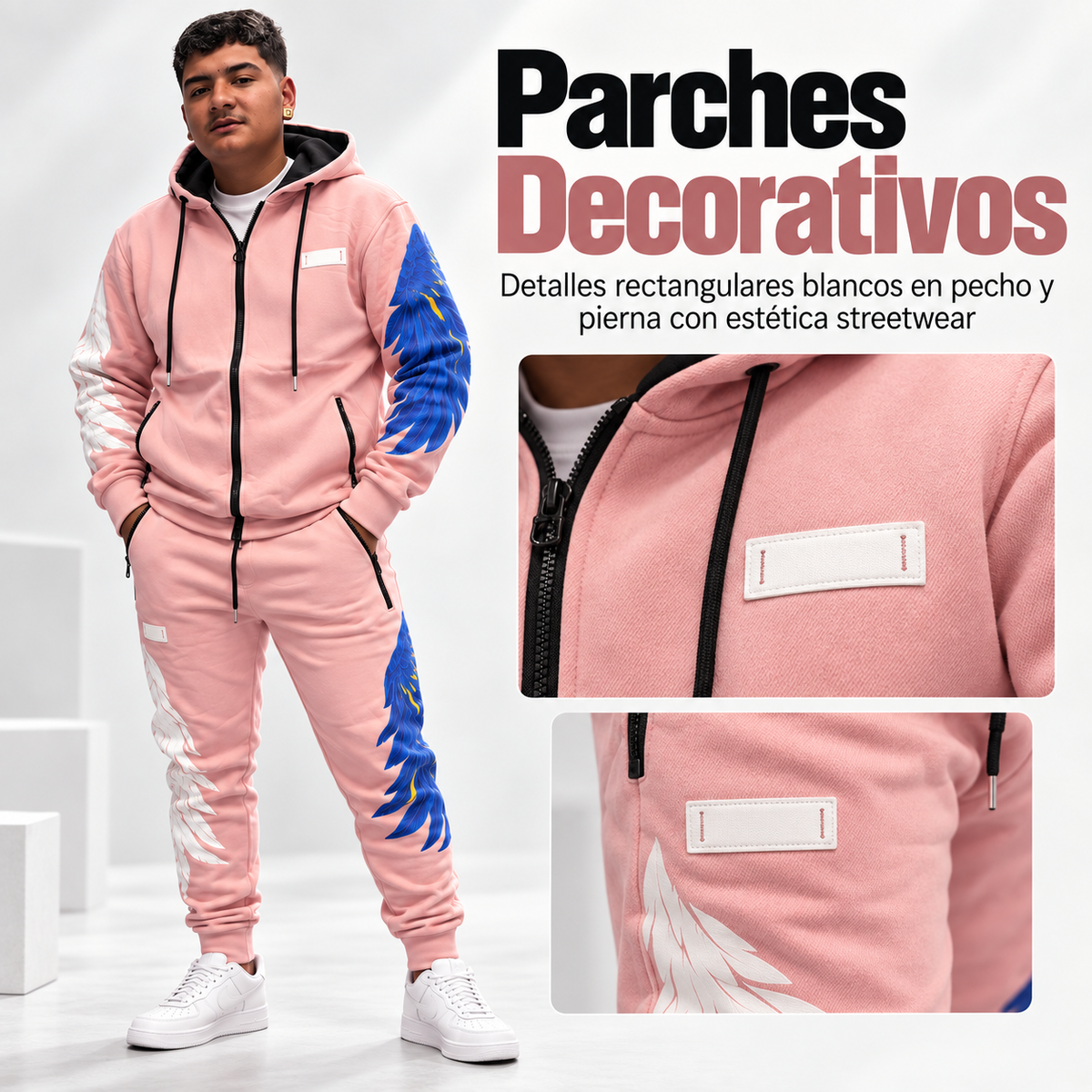 Conjunto Streetwear de Chaqueta y Pantalón Jogger con Alas