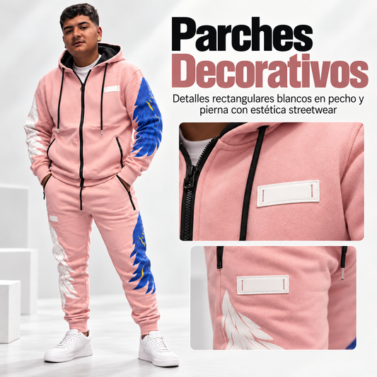 Conjunto Streetwear de Chaqueta y Pantalón Jogger con Alas