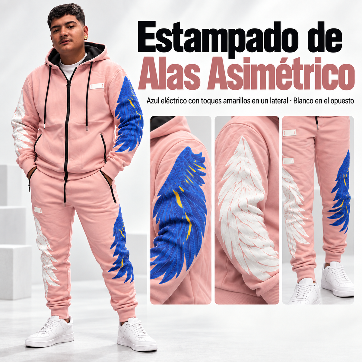 Conjunto Streetwear de Chaqueta y Pantalón Jogger con Alas