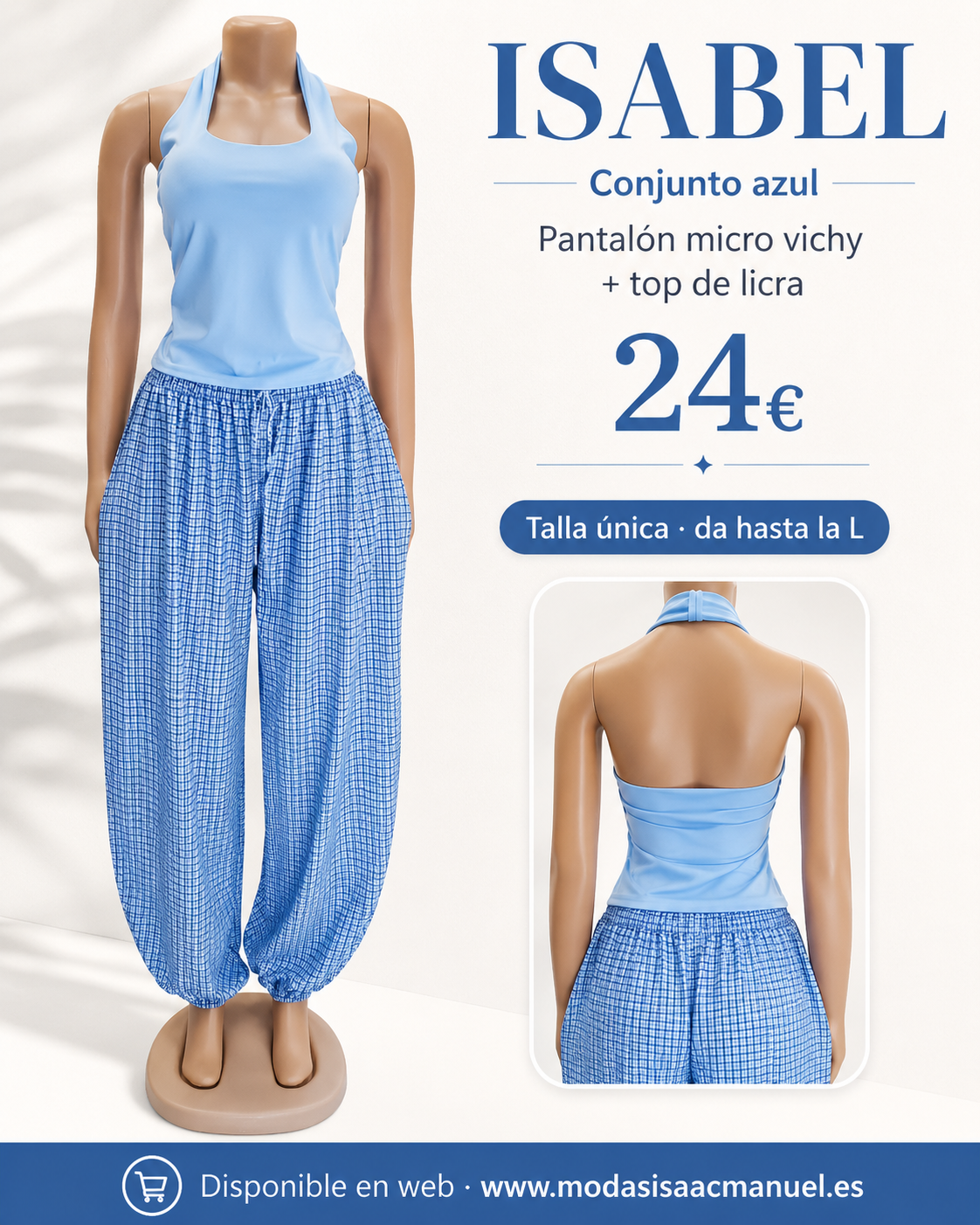 Conjunto de Dos Piezas "ISABEL" | Estilo Casual con Espalda Halter