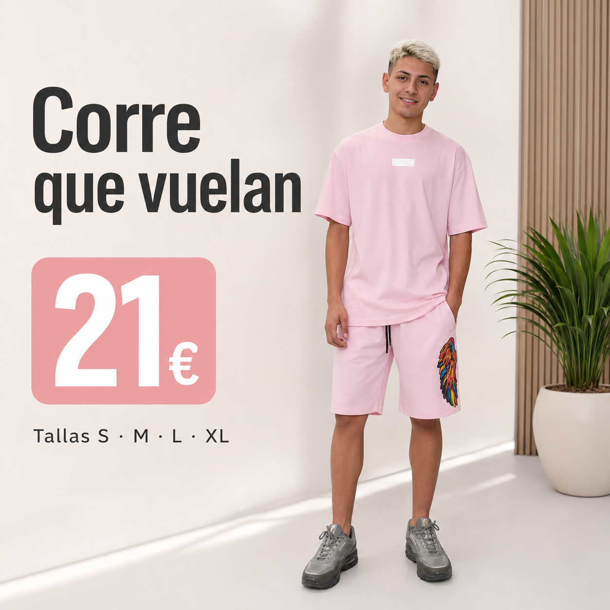 Camiseta y Bermuda alas brillo  "Aka Juan II" | Estilo Streetwear Premium