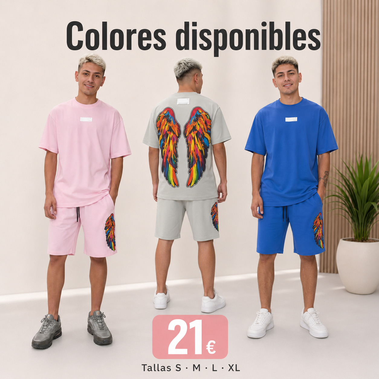 Camiseta y Bermuda alas brillo  "Aka Juan II" | Estilo Streetwear Premium