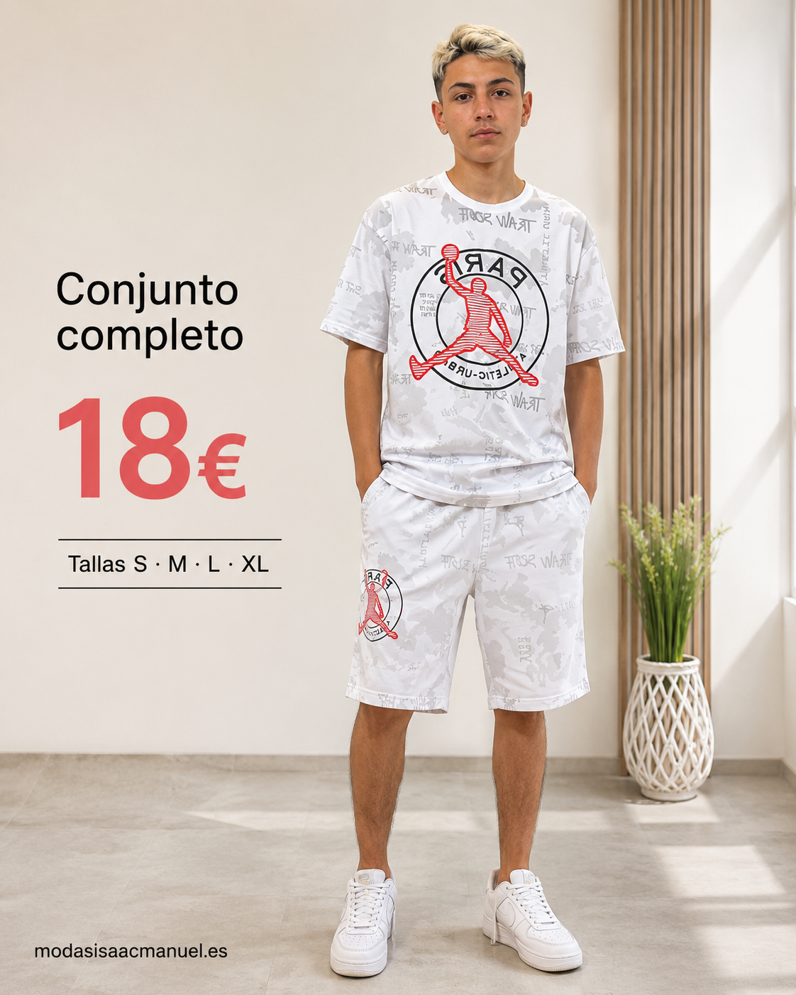 Conjunto Urbano de Camiseta y Bermuda "París" | Estilo Streetwear Premium