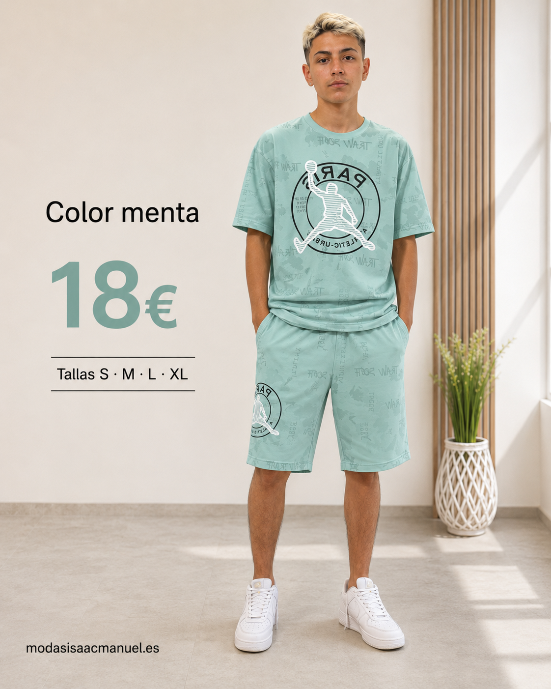 Conjunto Urbano de Camiseta y Bermuda "París" | Estilo Streetwear Premium