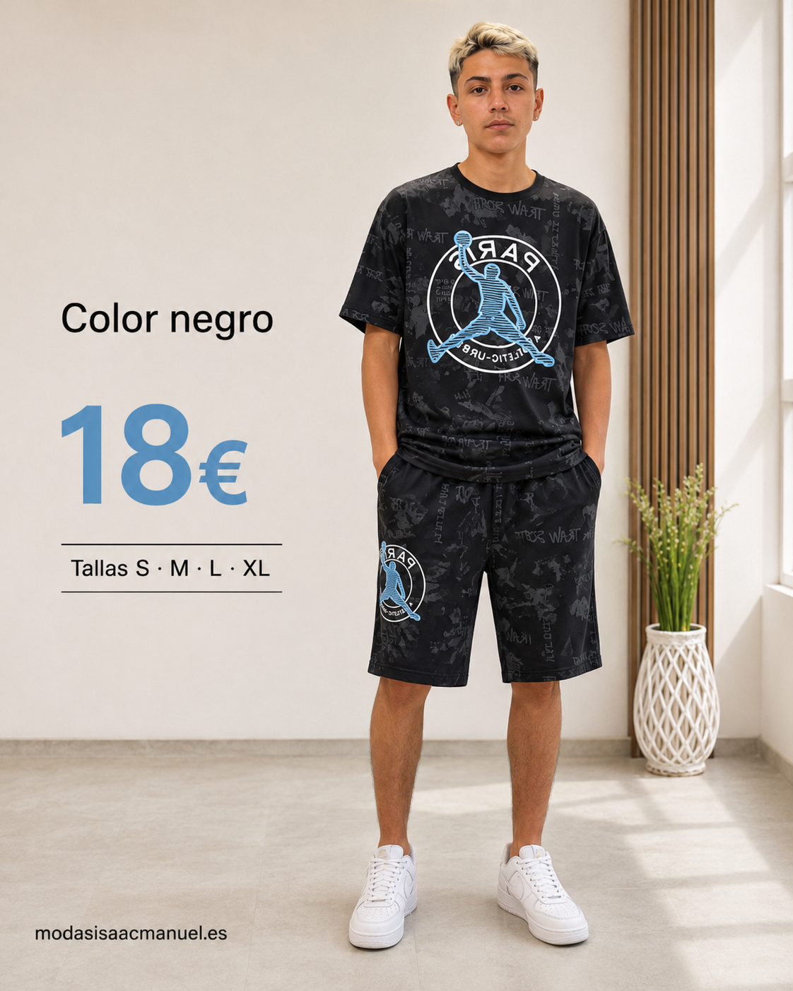 Conjunto Urbano de Camiseta y Bermuda "París" | Estilo Streetwear Premium