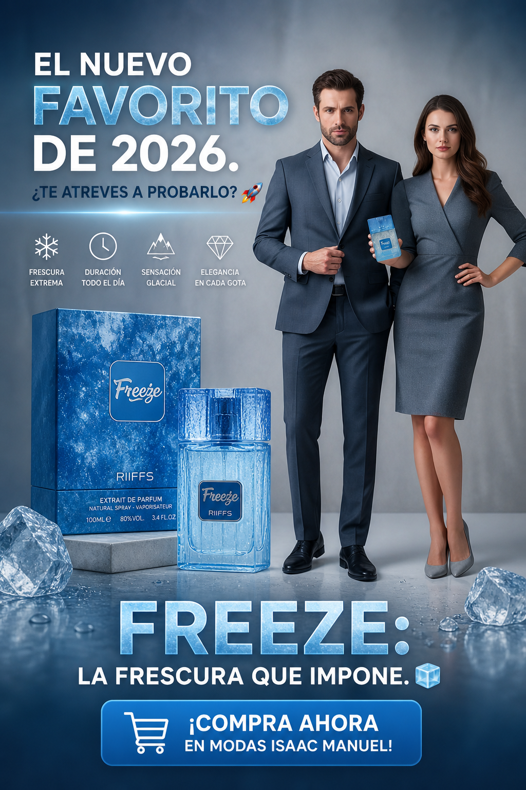 Freeze Riiffs | Perfume Árabe Fresco Elegante 100ml