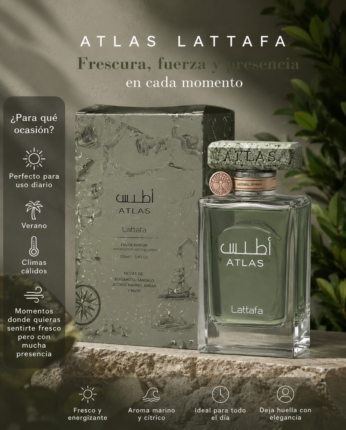 Atlas Pride Lattafa | Perfume Marino Salado Unisex 100ml