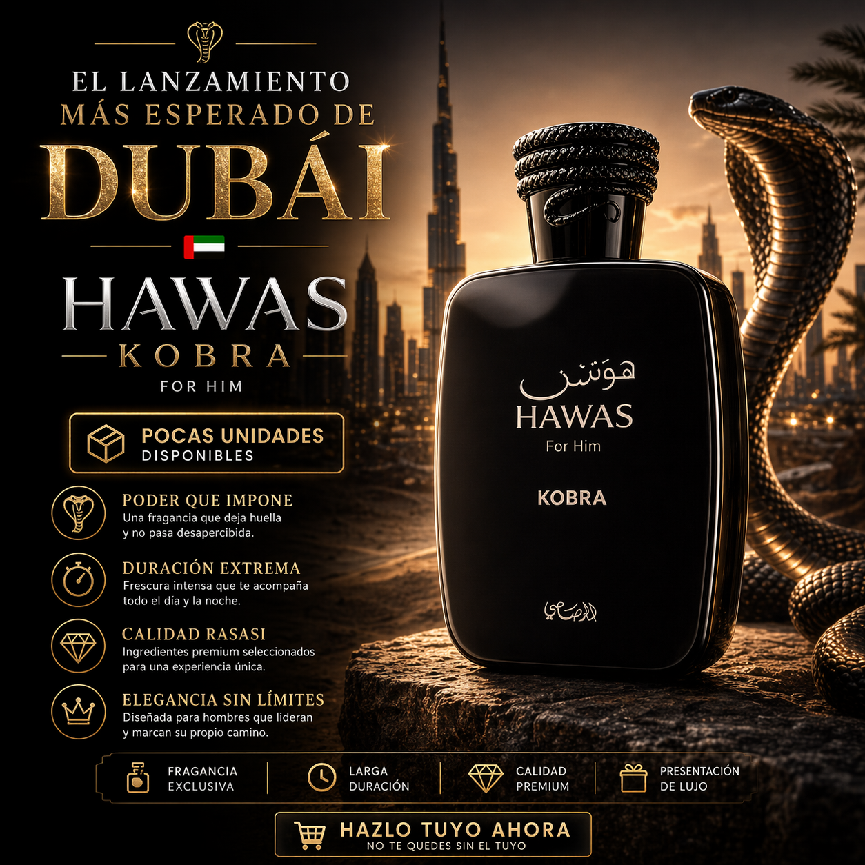 Hawas for Him Kobra Rasasi | Perfume Masculino 100ml