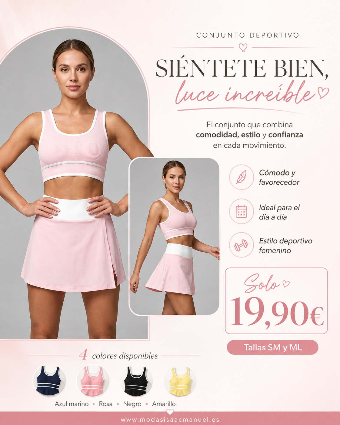 Conjunto Deportivo de Top y Falda Short | Comodidad, Estilo y Libertad