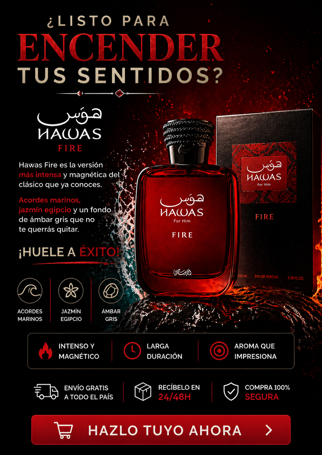 Hawas Fire Rasasi | Perfume Masculino 100ml