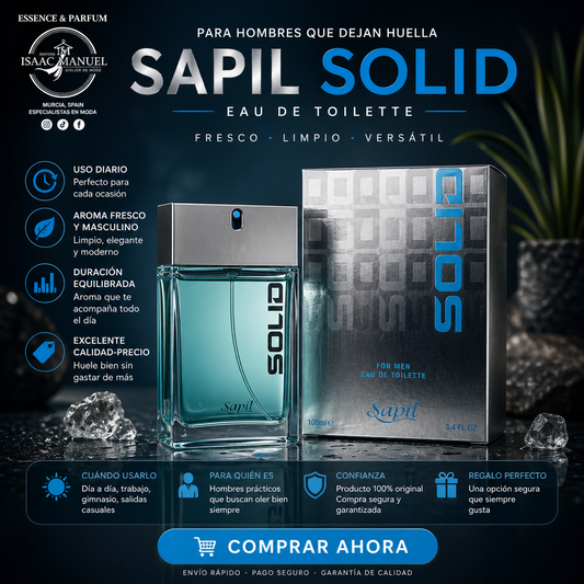 Solid Sapil | Eau de Toilette Fresco Masculino 100ml