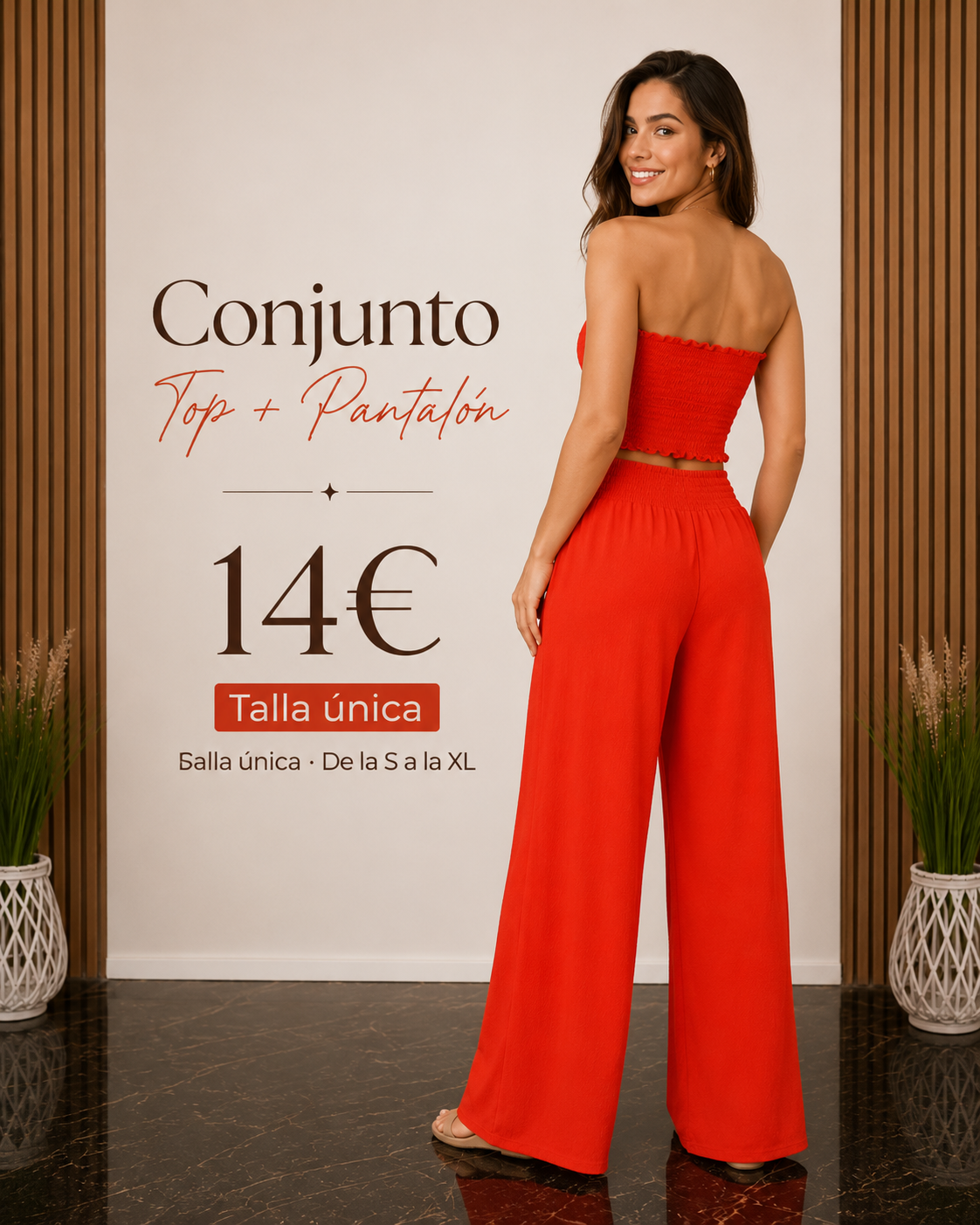 Conjunto Crop Top Nido de Abeja y Pantalón Palazzo | Estilo Fresco y Tendencia