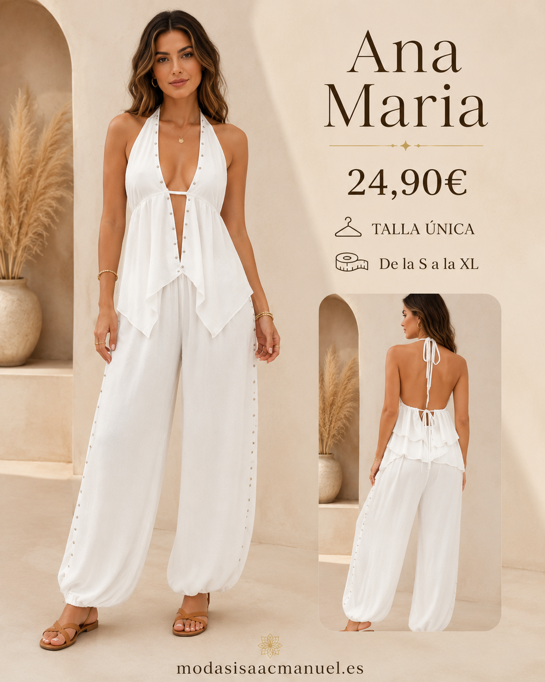 Conjunto de Dos Piezas "Ana Maria" | Estilo Boho-Chic con Espalda Descubierta