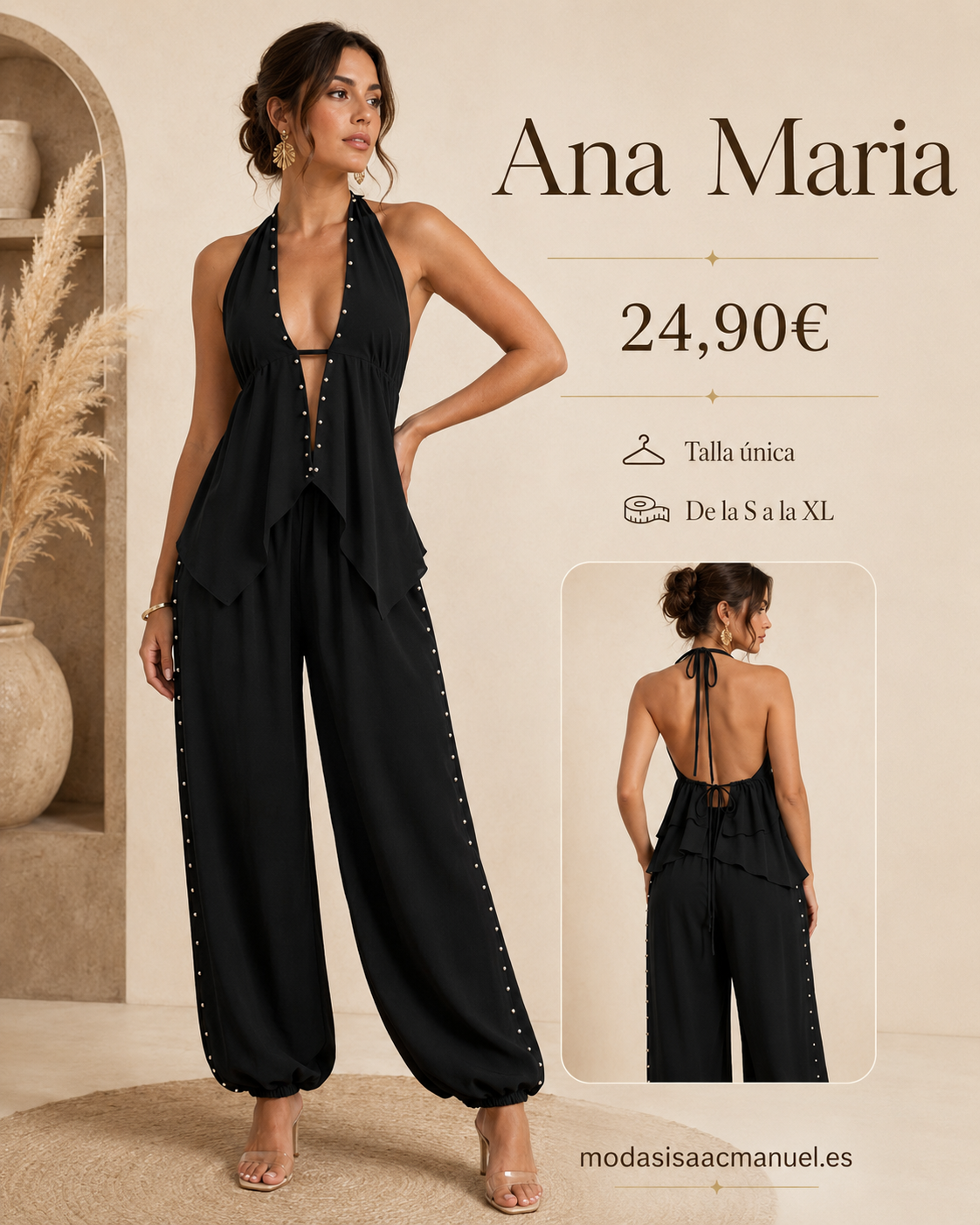 Conjunto de Dos Piezas "Ana Maria" | Estilo Boho-Chic con Espalda Descubierta
