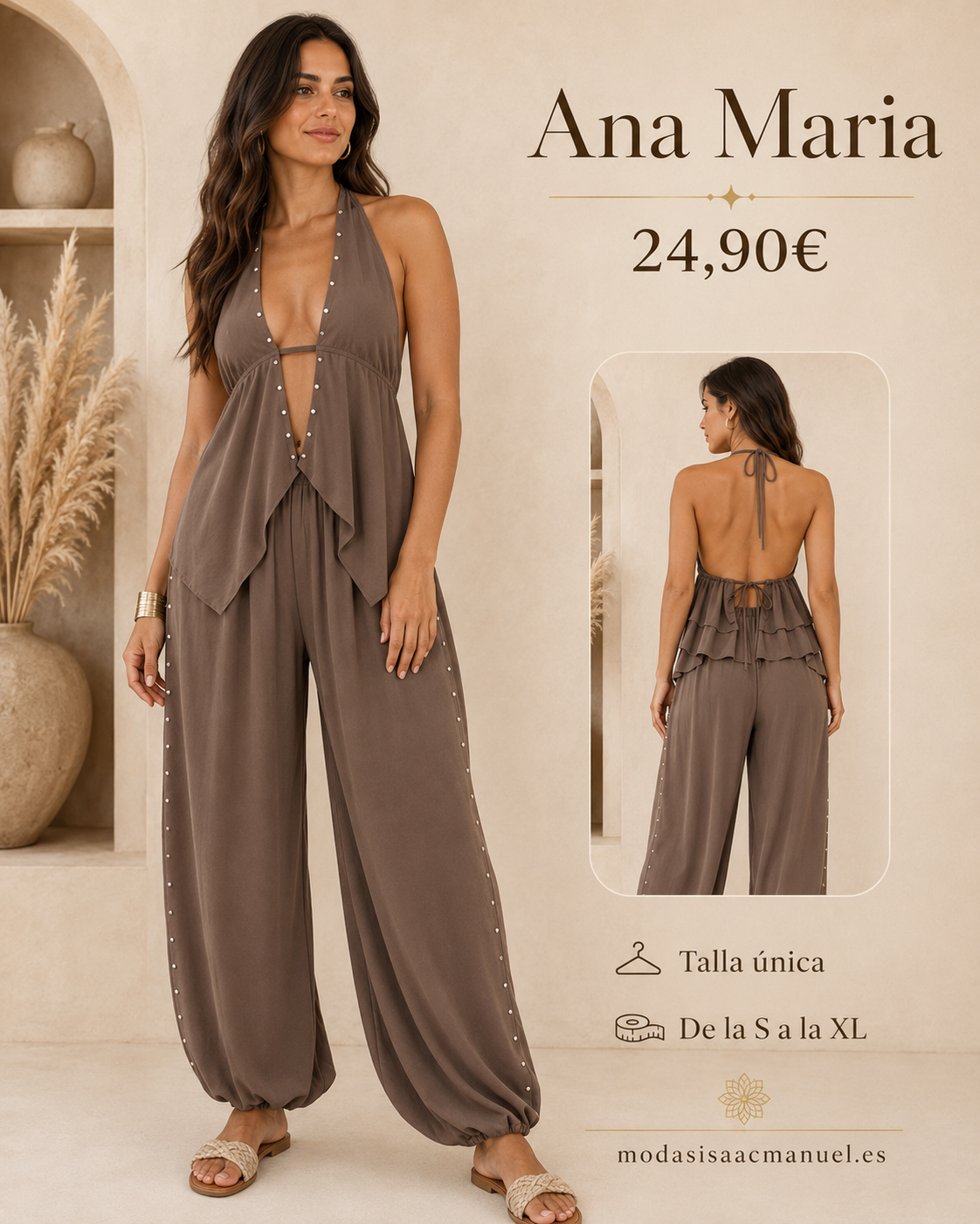 Conjunto de Dos Piezas "Ana Maria" | Estilo Boho-Chic con Espalda Descubierta