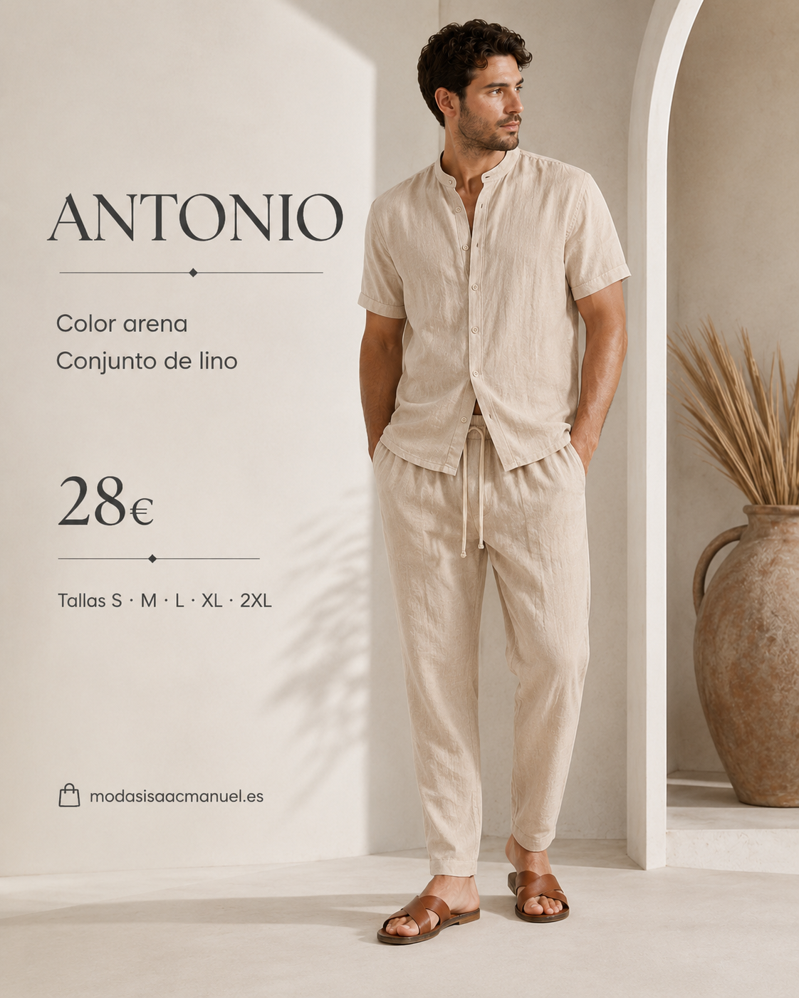 Conjunto Masculino de Lino "ANTONIO" | Estilo Ibicenco Premium