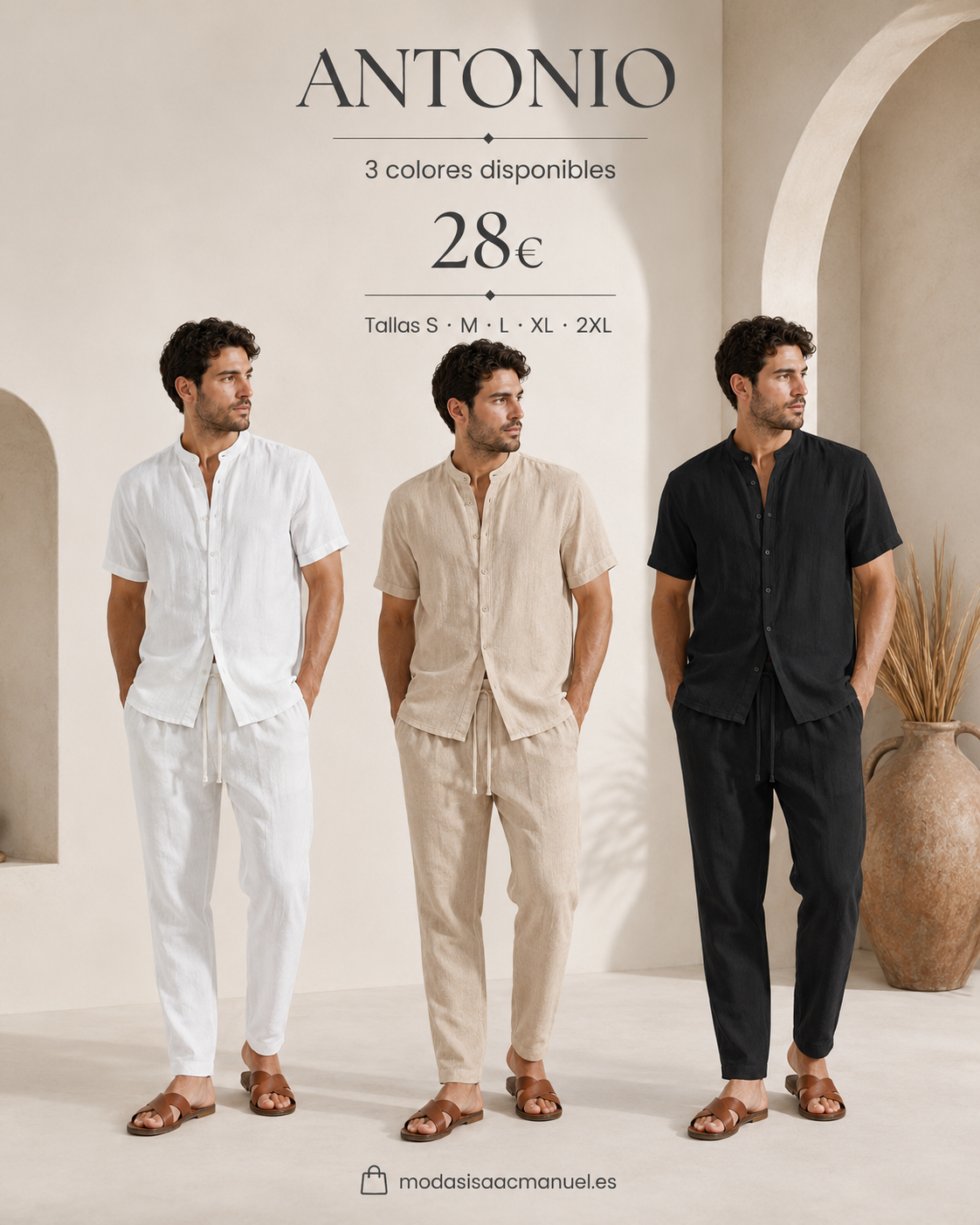 Conjunto Masculino de Lino "ANTONIO" | Estilo Ibicenco Premium