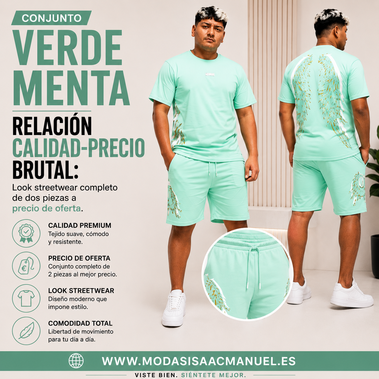 Conjunto Urbano Camiseta y Bermuda "Aka Juan" | Streetwear Premium