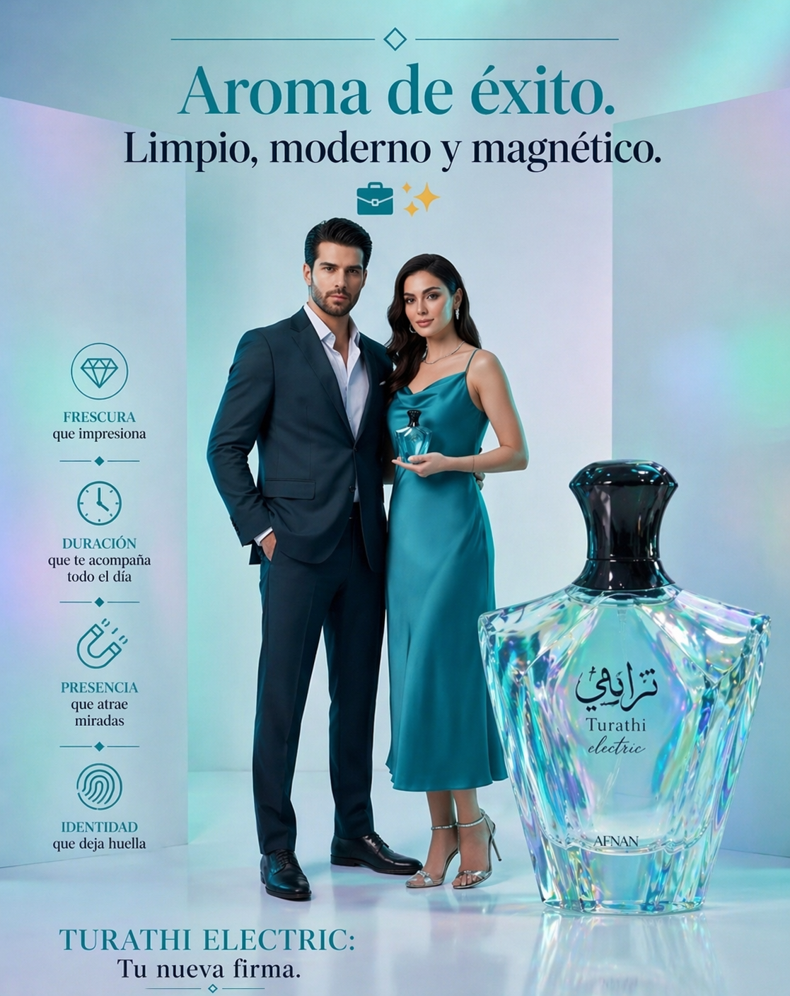 Turathi Electric Afnan | Perfume Unisex Cítrico Amaderado 90ml