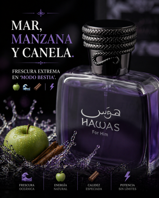 Hawas for Him Rasasi | Perfume Masculino Acuático Ambarado 100ml