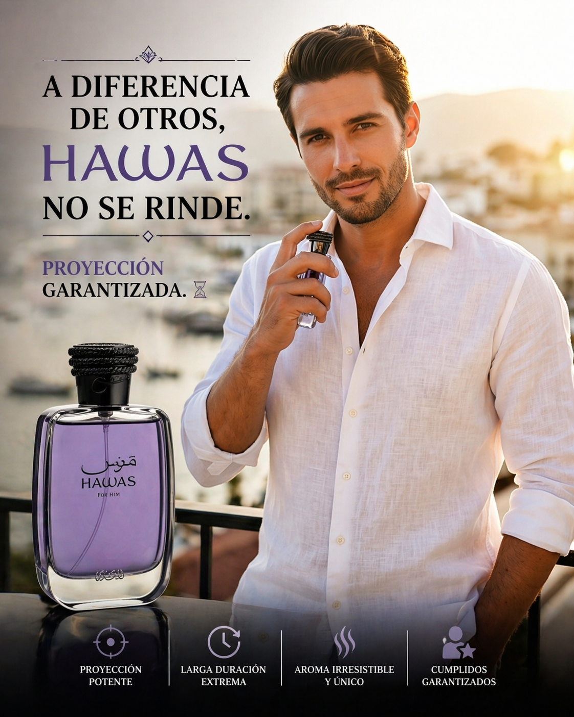 Hawas for Him Rasasi | Perfume Masculino Acuático Ambarado 100ml
