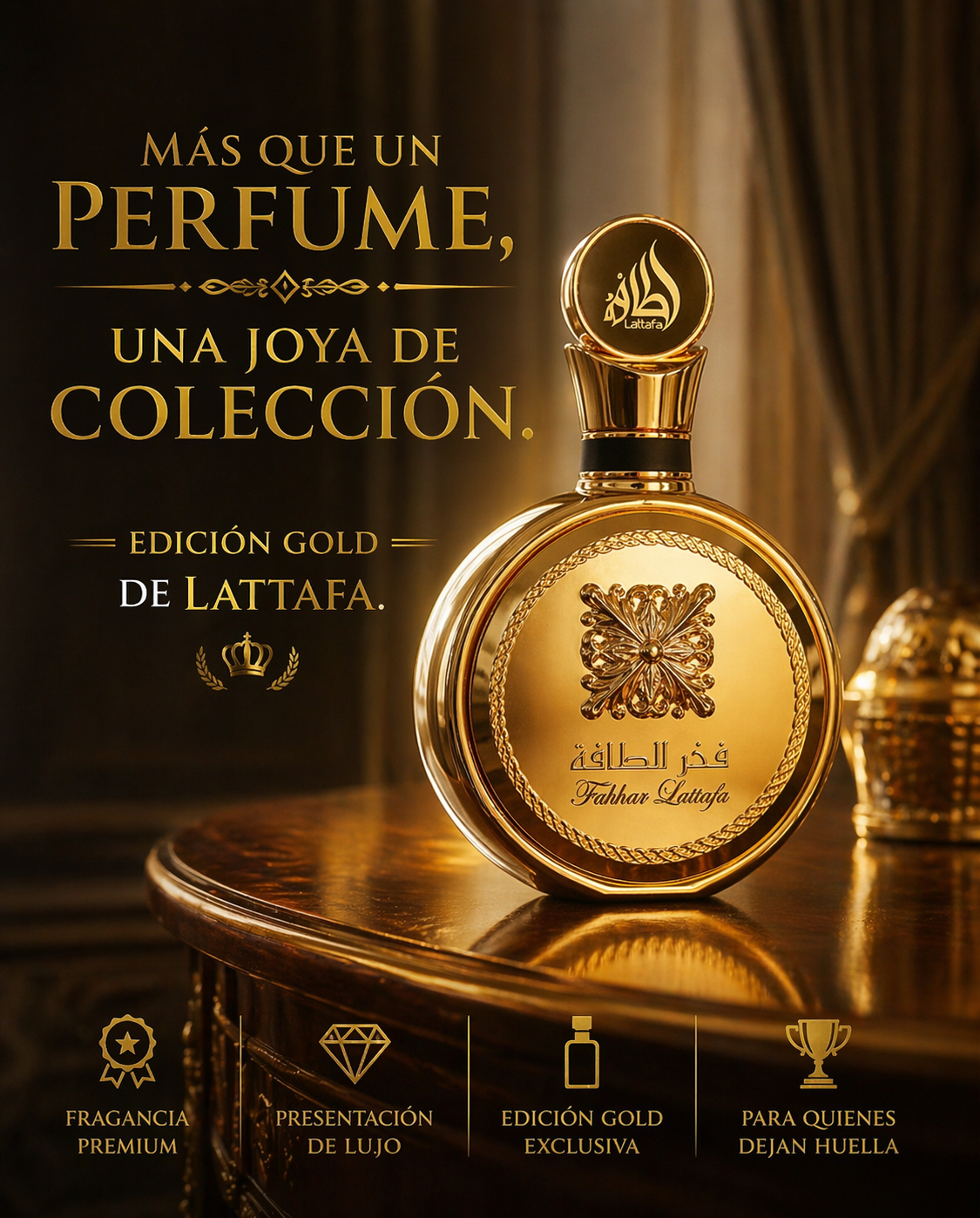 Fakhar Gold Lattafa | Perfume Masculino Oud Ambarado 100ml