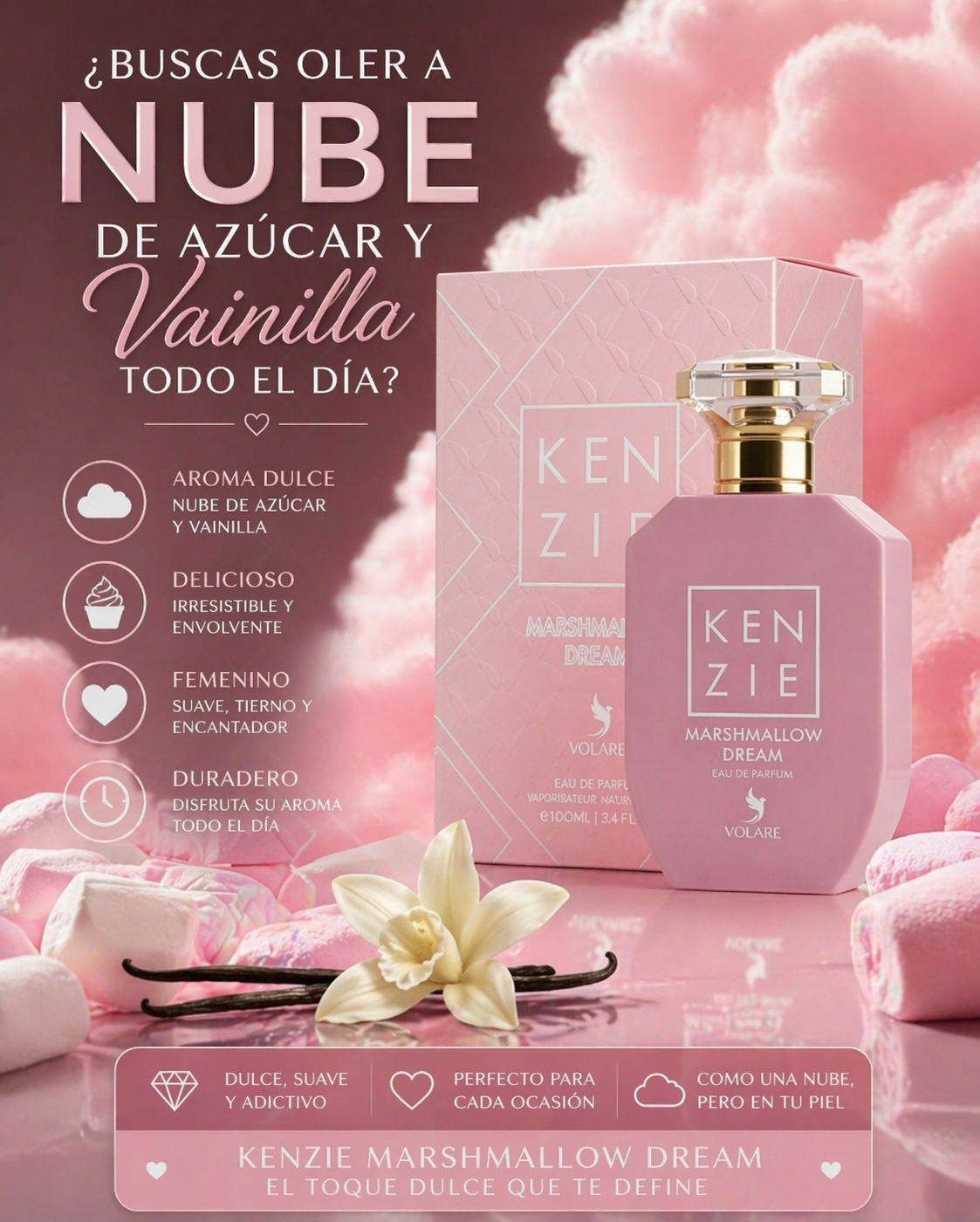 Marshmallow Dream Kenzie Volare | Perfume Gourmand Dulce Unisex 100ml