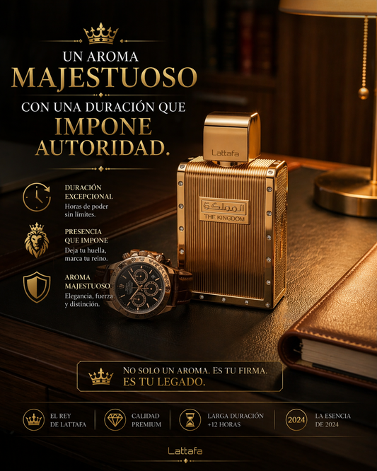 The Kingdom for Him Lattafa | Perfume Masculino Oud Ambarado 100ml