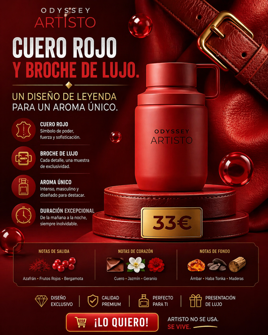 Odyssey Artisto The Red Edition Armaf | Perfume Masculino Especiado 100ml