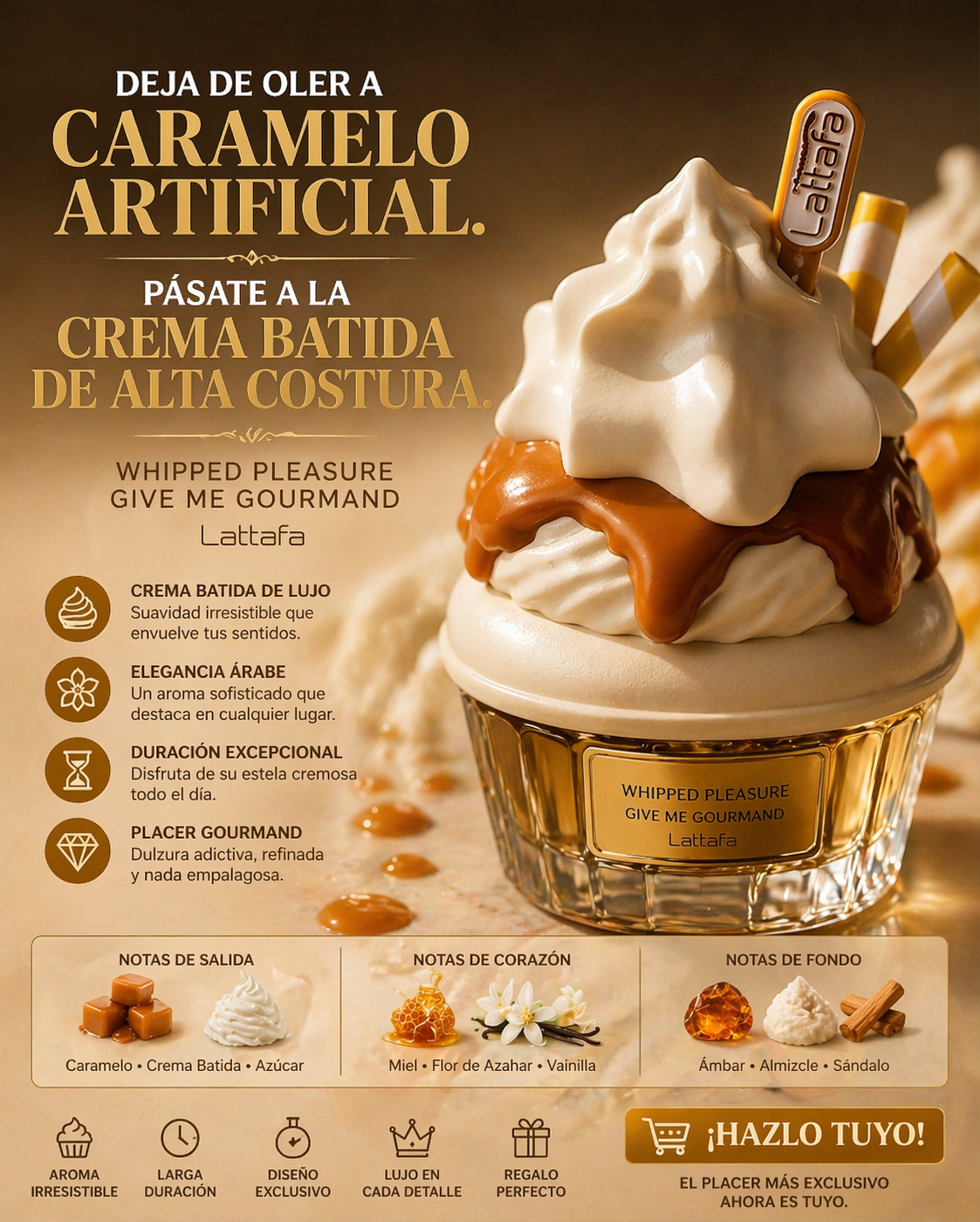 Whipped Pleasure Lattafa | Perfume Gourmand Caramelo Unisex 75ml