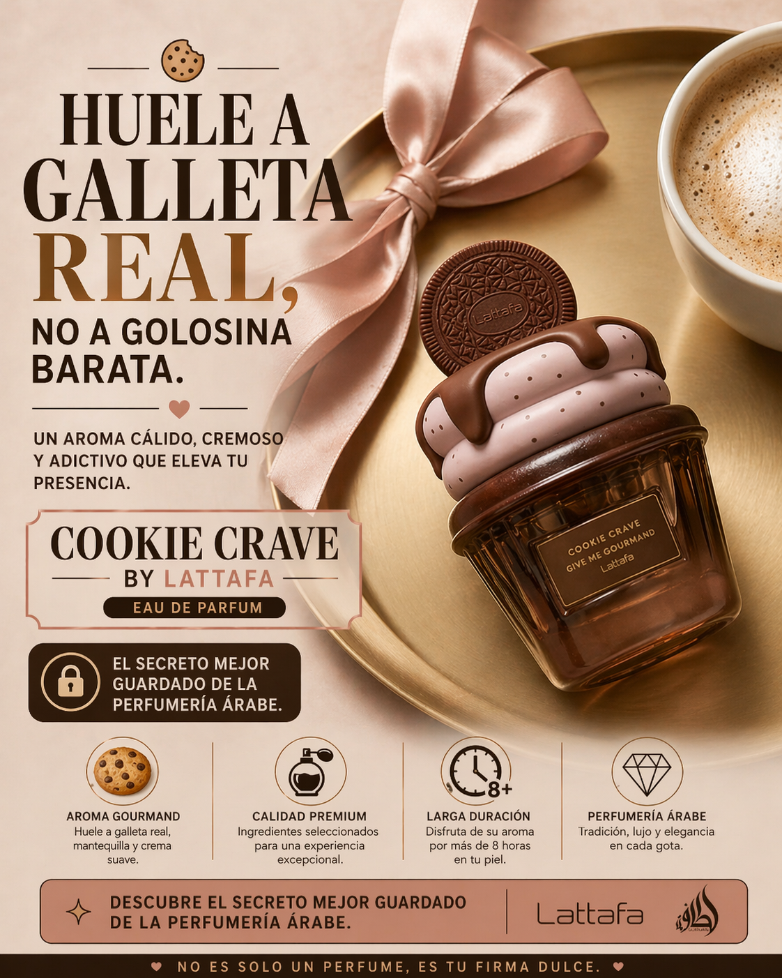 Cookie Crave Lattafa | Perfume Gourmand Galleta Unisex 75ml