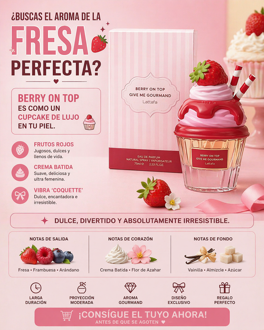 Berry On Top Lattafa | Perfume Gourmand Frutal Unisex 75ml
